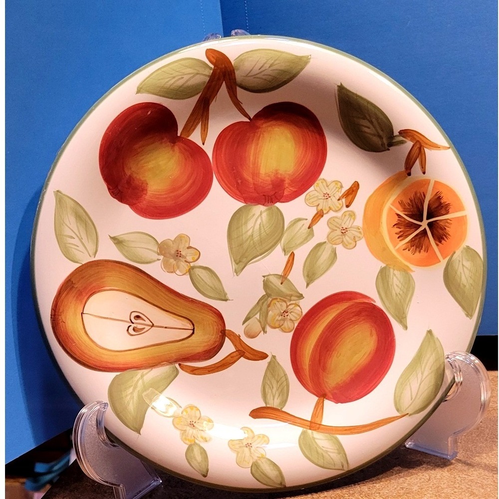 American Atelier Blossom Breeze Ceramic Dinner Plates Set of 4 Fruit 5014 10.75"